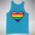 Gilbert Baker Original LGBTQ Gay Rainbow Pride 8-Bit Pixel Heart - Neon Blue